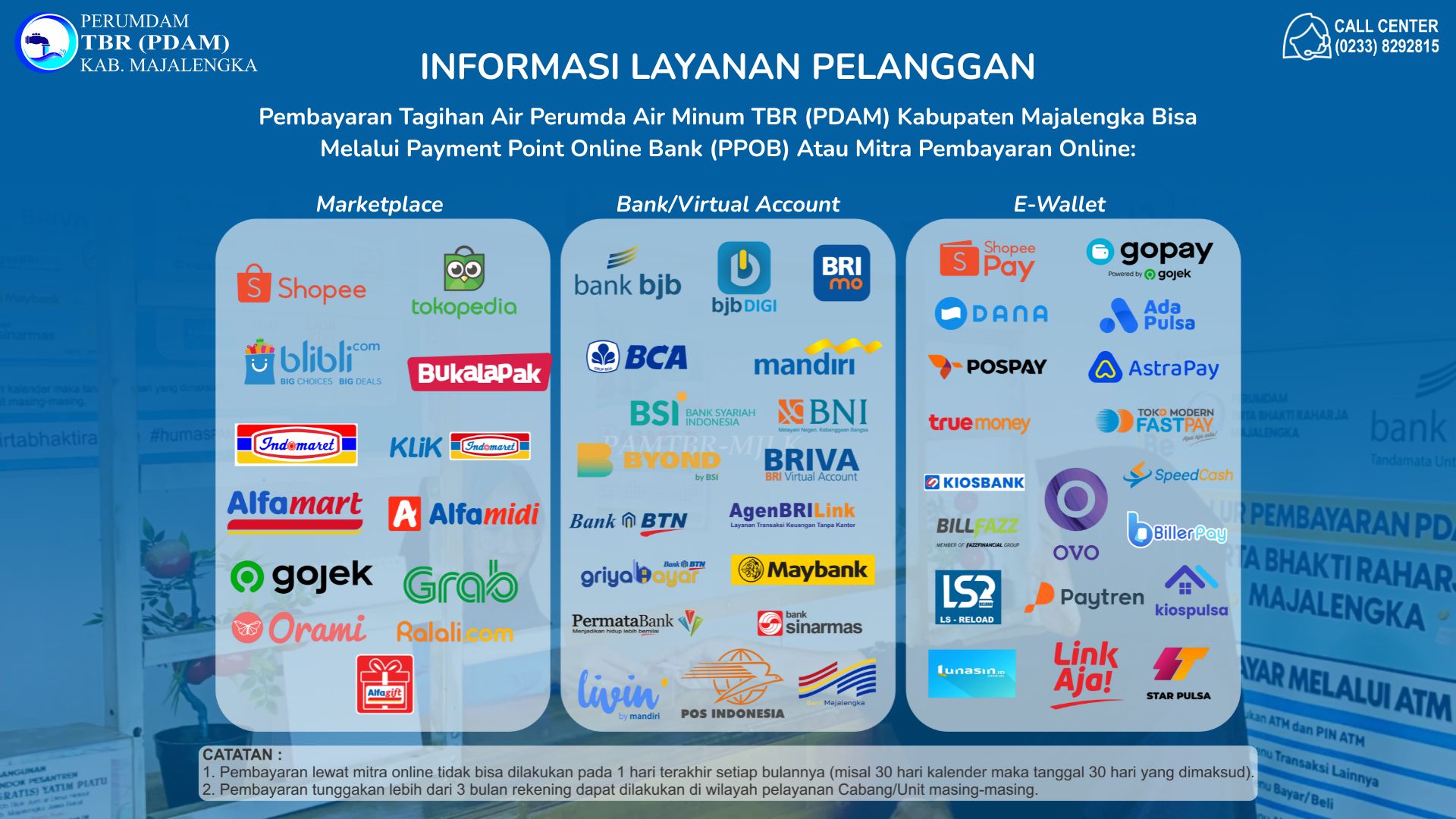 INFORMASI PEMBAYARAN TAGIHAN AIR